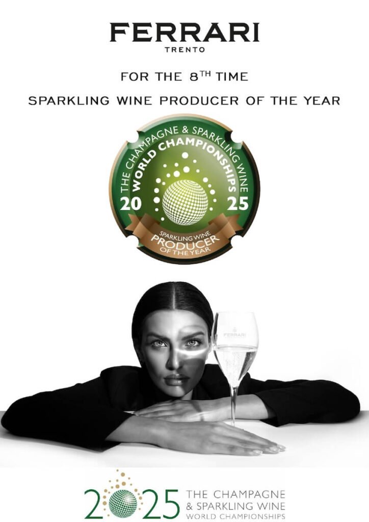 Ferrari Trento Sparkling Wine Producer of the Year. Lunelli Group winery was crowned at The Champagne & Sparkling Wine World Championships