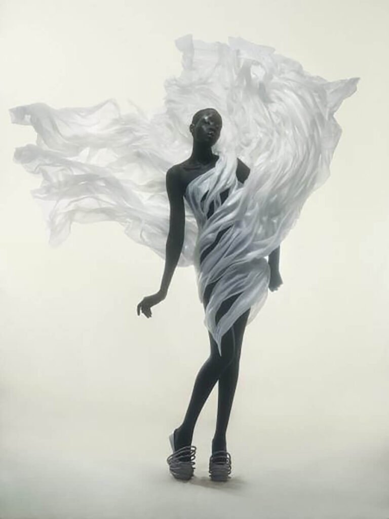 Perrier-Jouët and Design Miami honor Iris van Herpen with the first Design for Nature Award, celebrating sustainability and Art Nouveau.