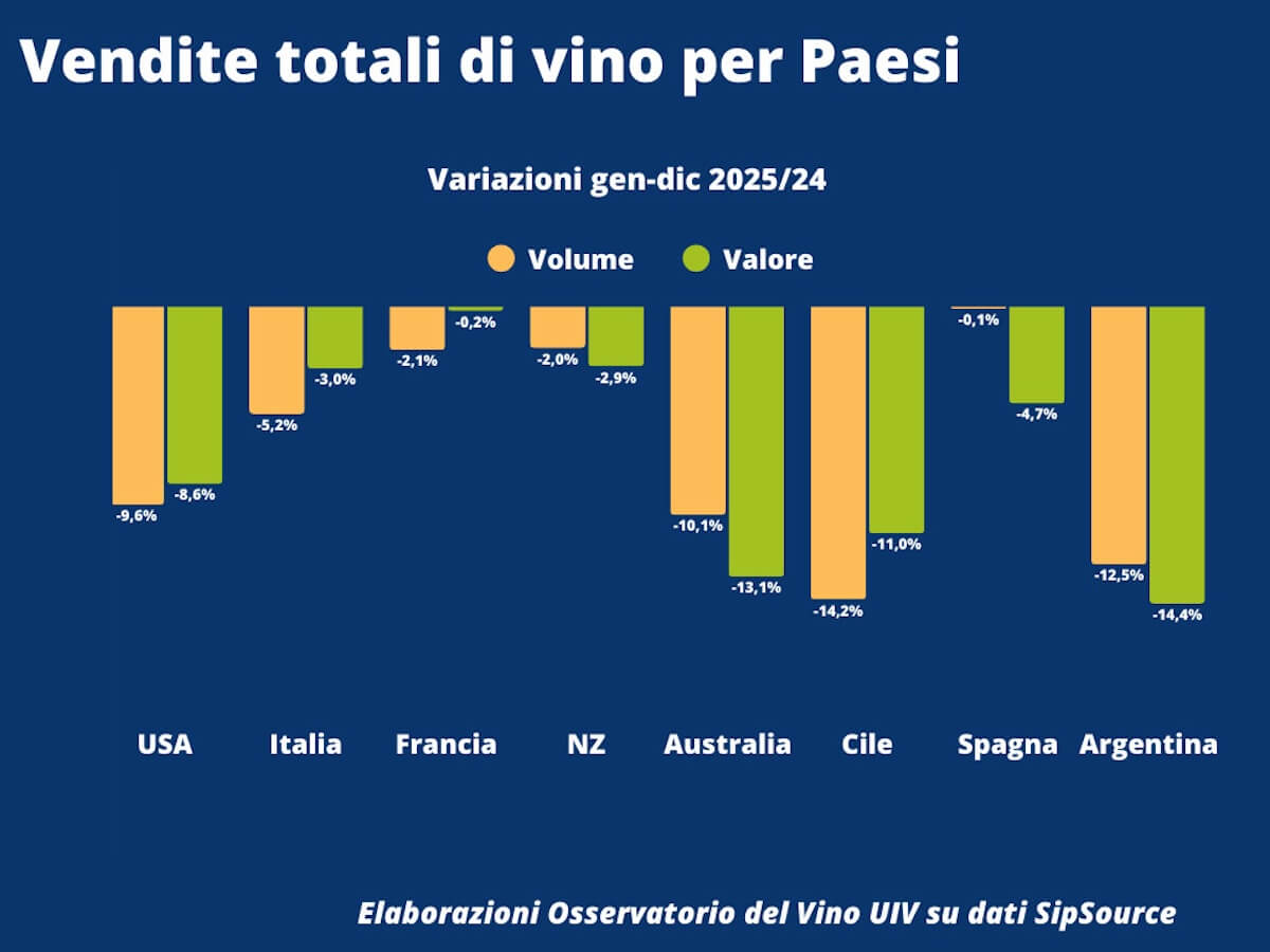 The US wine market, the largest in the world, ends 2025 with another negative result. Italy is doing better than the market.