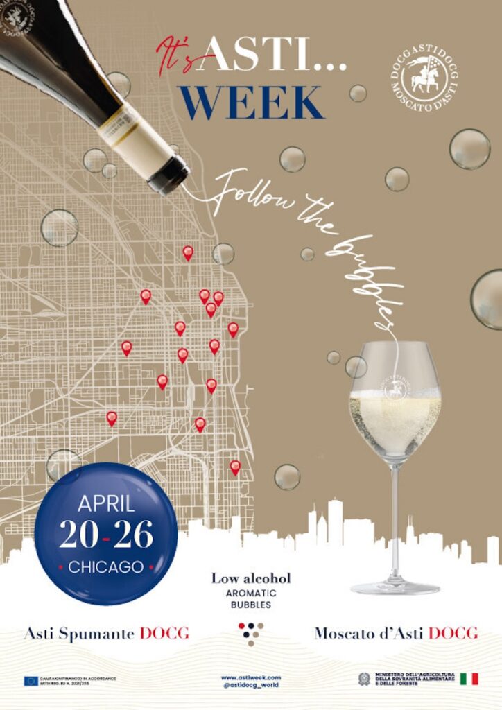 Asti Week brings Moscato d’Asti Docg and Asti Spumante Docg to Chicago with creative pairings and citywide tastings.