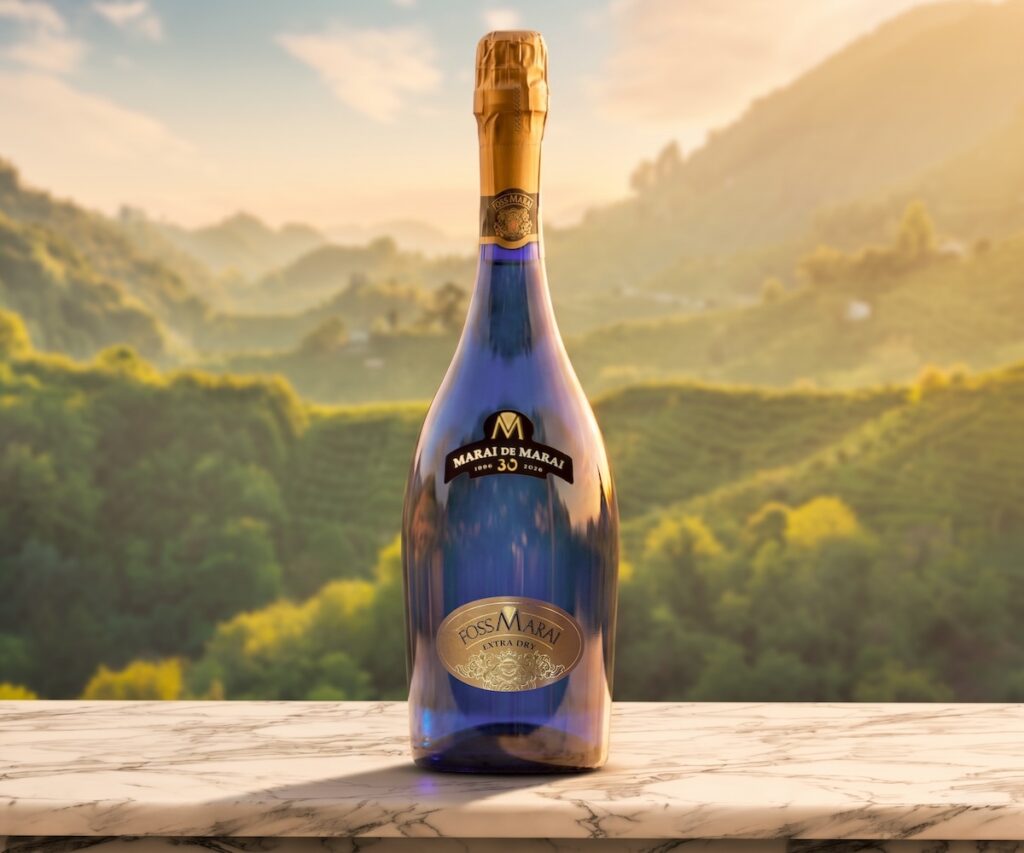 Foss Marai celebrates 30 years of Marai de Marai with the Blu Marine Limited Edition: the first coloured bottle in Valdobbiadene.