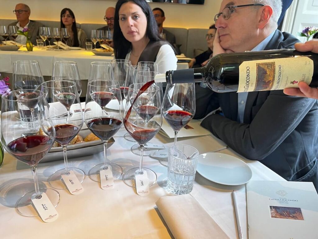A vertical tasting of four CastelGiocondo vintages led by Lamberto Frescobaldi reveals the evolution of Brunello and Montalcino.