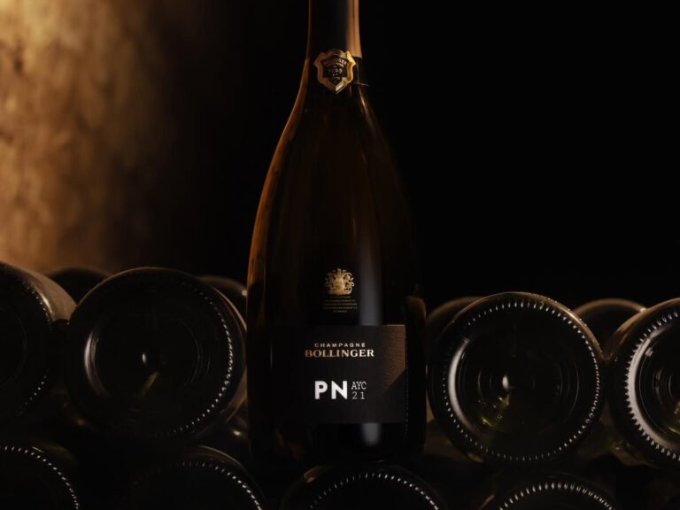 Bollinger presents PN AYC21: a 100% Pinot Noir Blanc de Noirs Champagne from Aÿ with 2021 as the base vintage and reserve wines.