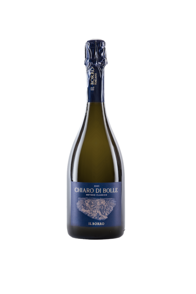 Il Borro lancia Chiaro di Bolle 2023: Metodo Classico Blanc de Noirs da Sangiovese, 18 mesi sui lieviti e identità toscana contemporanea.